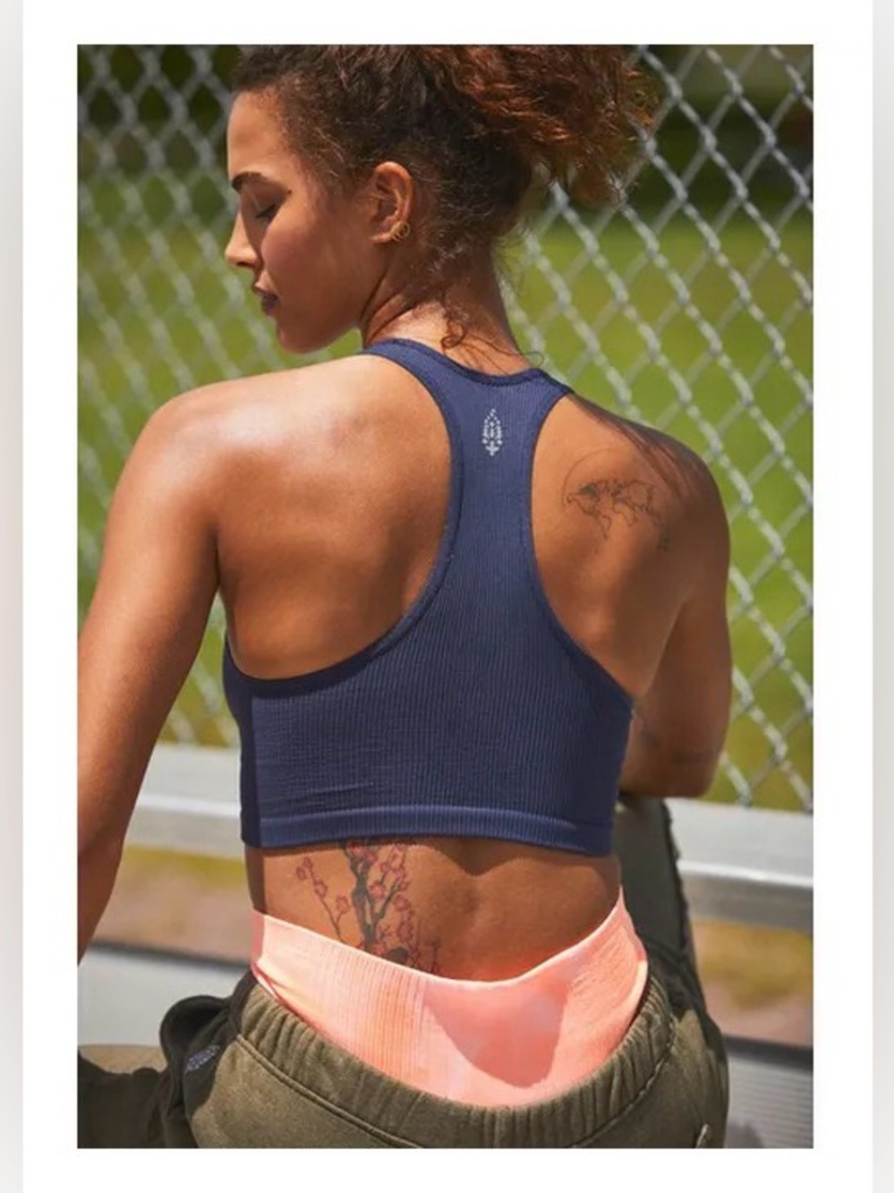 BNWT Free people movement Women's Midnight Navy Free Throw Crop size M $57USD - Picture 2 of 5